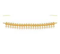 Samyuktha Classy Temple - Kamarband de perlas chapada en oro para mujer