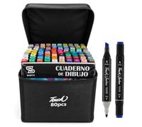 SAMYX Pack 80 Rotuladores de Alcohol Doble Punt Cuaderno de Mandalas