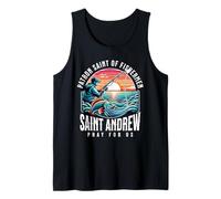 San Andrés Patrón de Caña de Pescar Pescadores Católicos Camiseta sin Mangas