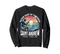 San Andrés Patrón de Caña de Pescar Pescadores Católicos Sudadera