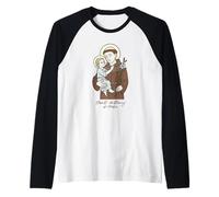 San Antonio de Padua con Cristo Niño Santo Patrón Camiseta Manga Raglan
