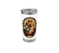 San Antonio De Padua Reza Por Nosotros Sagrado Mosaico Arte Fe Vaso térmico de acero inoxidable de doble pared