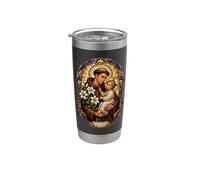 San Antonio De Padua Reza Por Nosotros Sagrado Mosaico Arte Fe Vaso térmico de acero inoxidable de doble pared