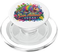 San Antonio Texas Fun Colorful Armadillo Novedad Recuerdo PopSockets PopGrip para MagSafe