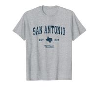 San Antonio Texas TX Diseño deportivo vintage estampado azul marino Camiseta