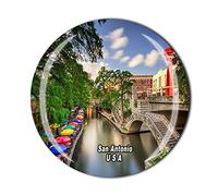 San Antonio Texas USA America - Imán para nevera con diseño de recuerdo de cristal magnético