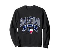 San Antonio Tipografía Atlética Vintage con Texas Mapa Sudadera