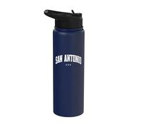 San Antonio USA - Ventilador de recuerdo de vacaciones de estilo universitario Stainless Steel Insulated Water Bottle