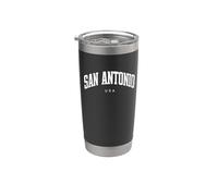 San Antonio USA - Ventilador de recuerdo de vacaciones de estilo universitario Vaso térmico de acero inoxidable de doble pared