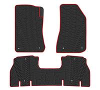 San Auto Tapete de Piso de Coche para Jeep Wrangler JL 4x4 Puertas Sahara Rubicon 2018 2019 2020 2021 2022 2023, Ajuste Personalizado, Negro y Rojo, tapete de Goma para Todo Tipo de Clima, Resistente