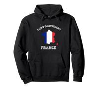 San Bartolomé Francia Vintage Francia Bandera Mapa Diseño Sudadera con Capucha