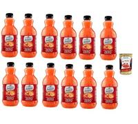 San Benedetto Succoso Zero Arancia e Arancia Rossa PET 12 x 90 cl, naranja PET y naranja sanguina sin azúcar, zumo de fruta sin azúcar, jugo de azúcar naranja + Polpa italiana gourmet 400 g
