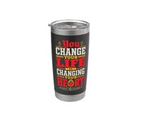 San Benito cambia tu vida Corazón Citas de santo católico Vaso térmico de acero inoxidable de doble pared