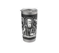 San Benito Ora et Labora Santos católicos tradicionales Vaso térmico de acero inoxidable de doble pared