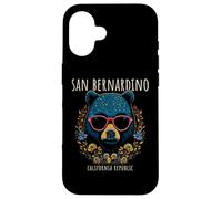 San Bernardino Fun Bear - Gafas con diseño de flores Carcasa para iPhone 16