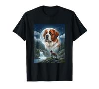 San Bernardo Howling Moon Meme Amante De Perros Divertidos Camiseta