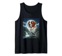 San Bernardo Howling Moon Meme Amante De Perros Divertidos Camiseta sin Mangas