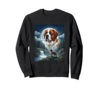 San Bernardo Howling Moon Meme Amante De Perros Divertidos Sudadera