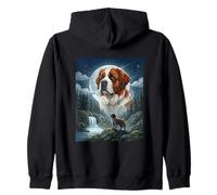 San Bernardo Howling Moon Meme Amante De Perros Divertidos Sudadera con Capucha