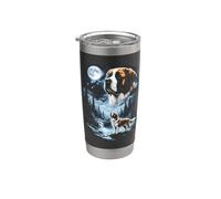 San Bernardo Howling to the Moon Retro 90's Dog Vaso térmico de acero inoxidable de doble pared