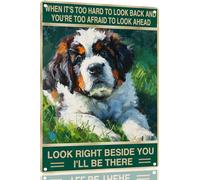 San Bernardo Mira A Tu Lado Cartel De Hojalata Retro Cartel Metal Pintura Hierro Letrero De Estaño para Garaje Cocina Hogar 20X30 Cm