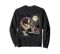 San Bernardo Perro Aullando a la Luna Vintage 90 Sudadera