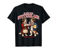 San Bernardo Perro Enamorado café Amor Queso Bandera Suiza Camiseta