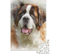 San Bernardo Puzzle Acuarela Perro para Adultos Y Niños, 1000 Piezas De Diversión En Familia, Un Desafío Emocionante para La Noche De Juegos 70x50cm/1000pcs