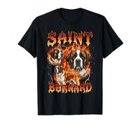 San Bernardo Vintage 80s 90s Heavy Metal Flames Camiseta