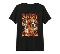 San Bernardo Vintage 80s 90s Heavy Metal Flames Camiseta Premium