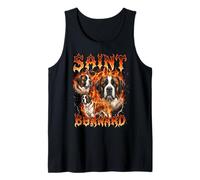 San Bernardo Vintage 80s 90s Heavy Metal Flames Camiseta sin Mangas