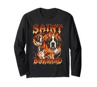San Bernardo Vintage 80s 90s Heavy Metal Flames Manga Larga