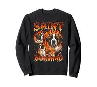 San Bernardo Vintage 80s 90s Heavy Metal Flames Sudadera