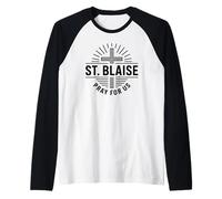 San Blas ruega por Nosotros Devoción Patrona Católica Camiseta Manga Raglan