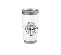 San Brendan Oración por Nosotros Oración Católica de San Patronazgo Vaso térmico de acero inoxidable de doble pared