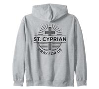 San Cipriano Reza por Nosotros Católica Patrona Devoción Sudadera con Capucha