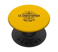 San Cristóbal ruega por Nosotros Cruz católica PopSockets PopGrip Adhesivo