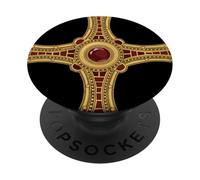 San Cuthbert Cruz Evangelio Pectoral Camino Vida Católica Santo PopSockets PopGrip Adhesivo