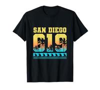 San Diego 619 Palmeras Tropicales California Retro Surfing Camiseta