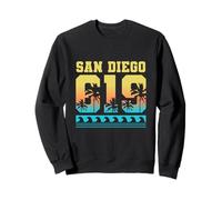 San Diego 619 Palmeras Tropicales California Retro Surfing Sudadera