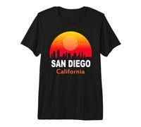 San Diego California State USA Vintage Sunset Retro City Camiseta Premium
