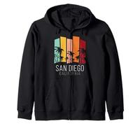 San Diego, California Surf Beach, Dakota del Sur, La Jolla Oceanside Sudadera con Capucha
