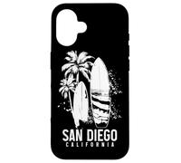 San Diego California Surf Vintage Surfing Surfista Carcasa para iPhone 16