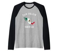 San Felipe México Classic México Bandera México Mapa Diseño Camiseta Manga Raglan