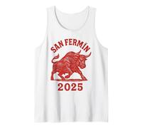 San Fermín 2025 Encierros Fiesta Pamplona España Camiseta sin Mangas