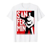San Fermin Red Scarf Pamplona Bull Run Spain Festival Camiseta gráfica económica, Hombre, Blanco, L
