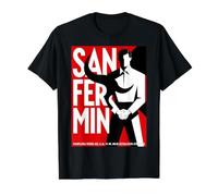 San Fermin Red Scarf Pamplona Bull Run Spain Festival Camiseta gráfica económica, Hombre, Negro, S
