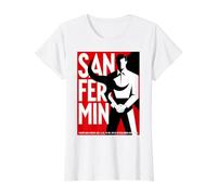San Fermin Red Scarf Pamplona Bull Run Spain Festival Camiseta gráfica económica, Mujer, Blanco, S