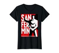 San Fermin Red Scarf Pamplona Bull Run Spain Festival Camiseta gráfica económica, Mujer, Negro, M