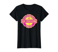San Fernando Valley California Estados Unidos de América Camiseta gráfica económica, Mujer, Negro, XS